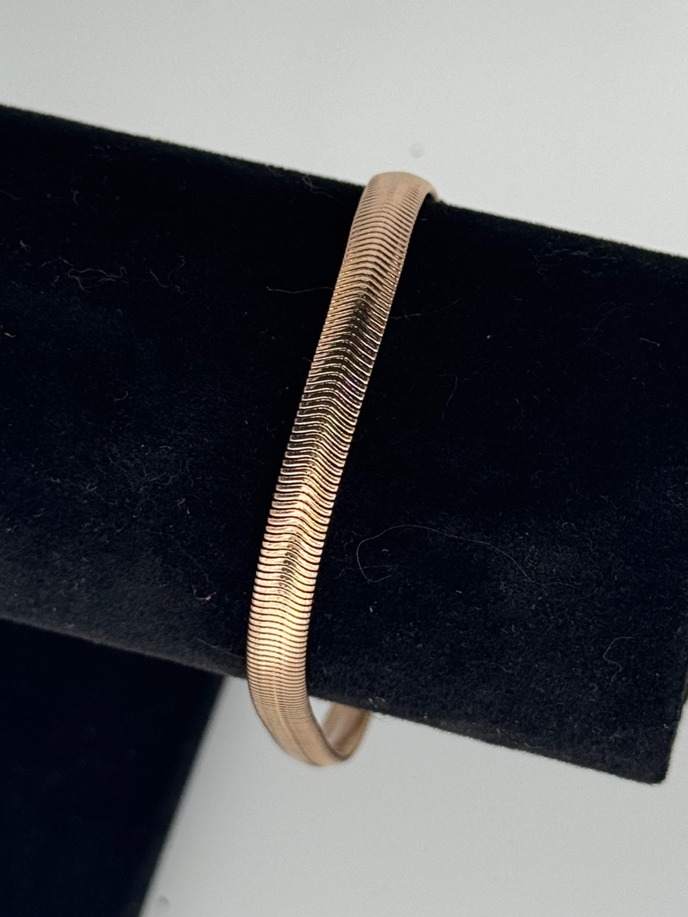 Rose Gold Herringbone Bangle Bracelet